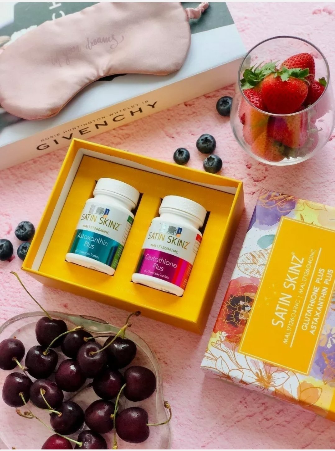 Complément Alimentaire Satin Skinz - Ultra Blanchissant, Anti-imperfection - Glutathione, Vitamine C, Collagène